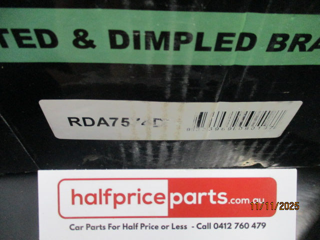 RDA Slotted And Dimpled Brake Rotor Pair 255mm Front - New Part