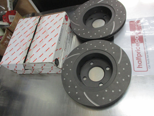 RDA Front Disc Rotors Slotted-Dimpled Suits Audi/80/100/Cabriolet New Part