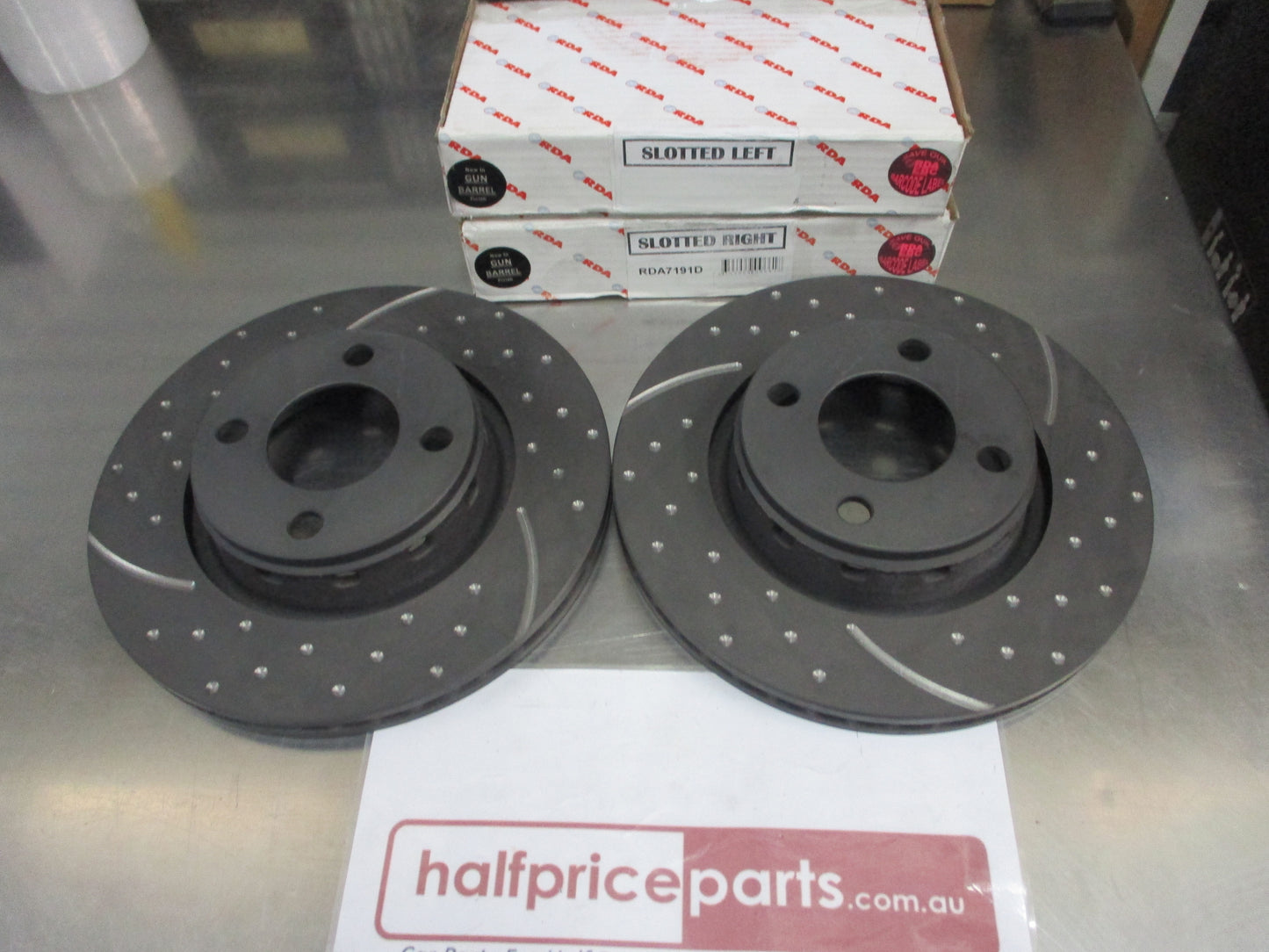 RDA Front Disc Rotors Slotted-Dimpled Suits Audi/80/100/Cabriolet New Part