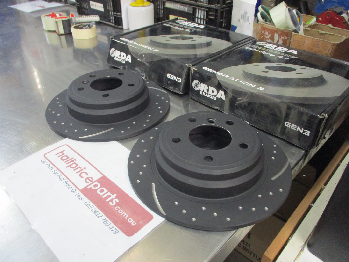 RDA Rear Disc Brake Rotors (Pair) Slotted-Dimpled Suits BMW 5 Series E39 New Part
