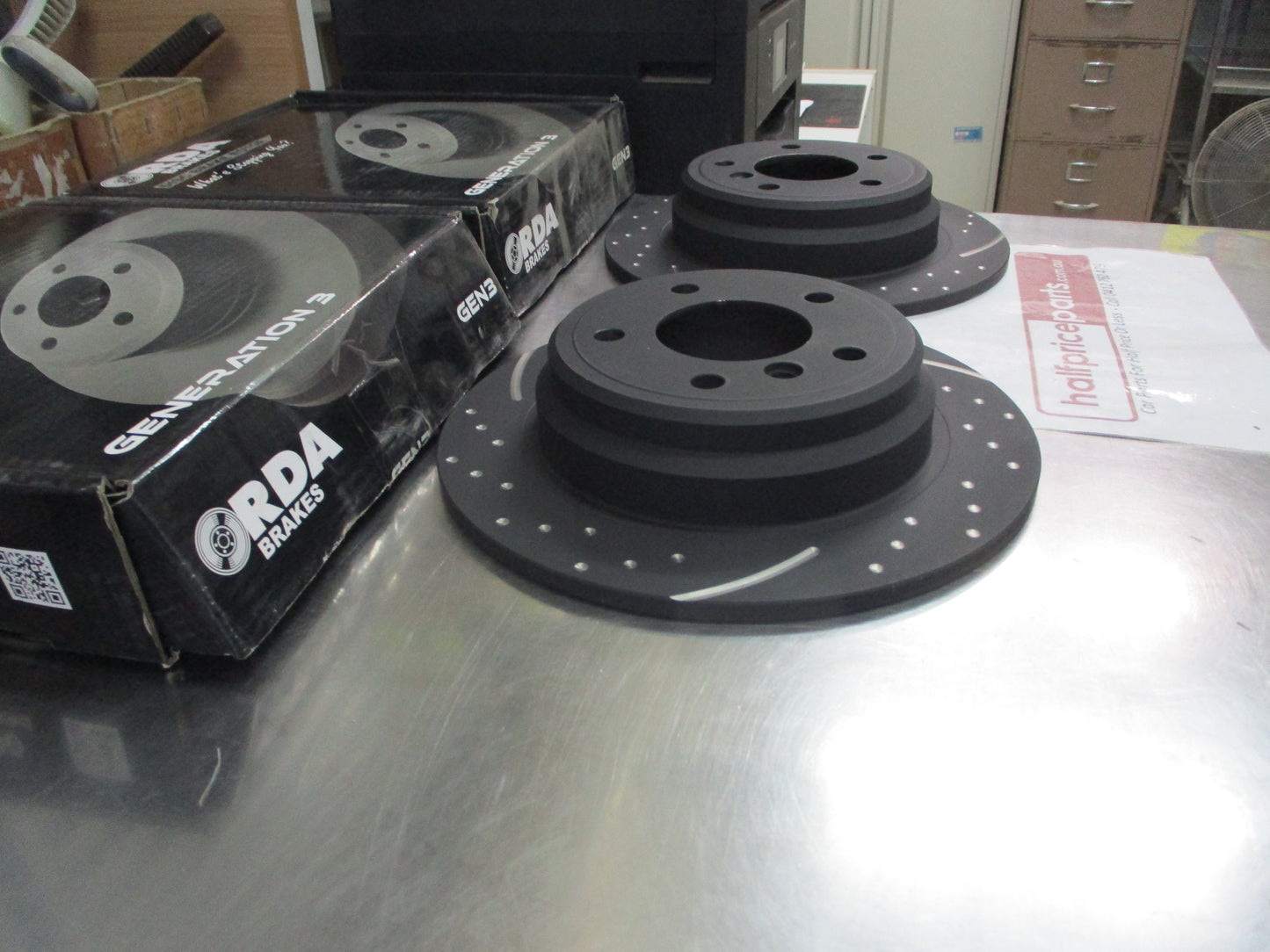 RDA Rear Disc Brake Rotors (Pair) Slotted-Dimpled Suits BMW 5 Series E39 New Part