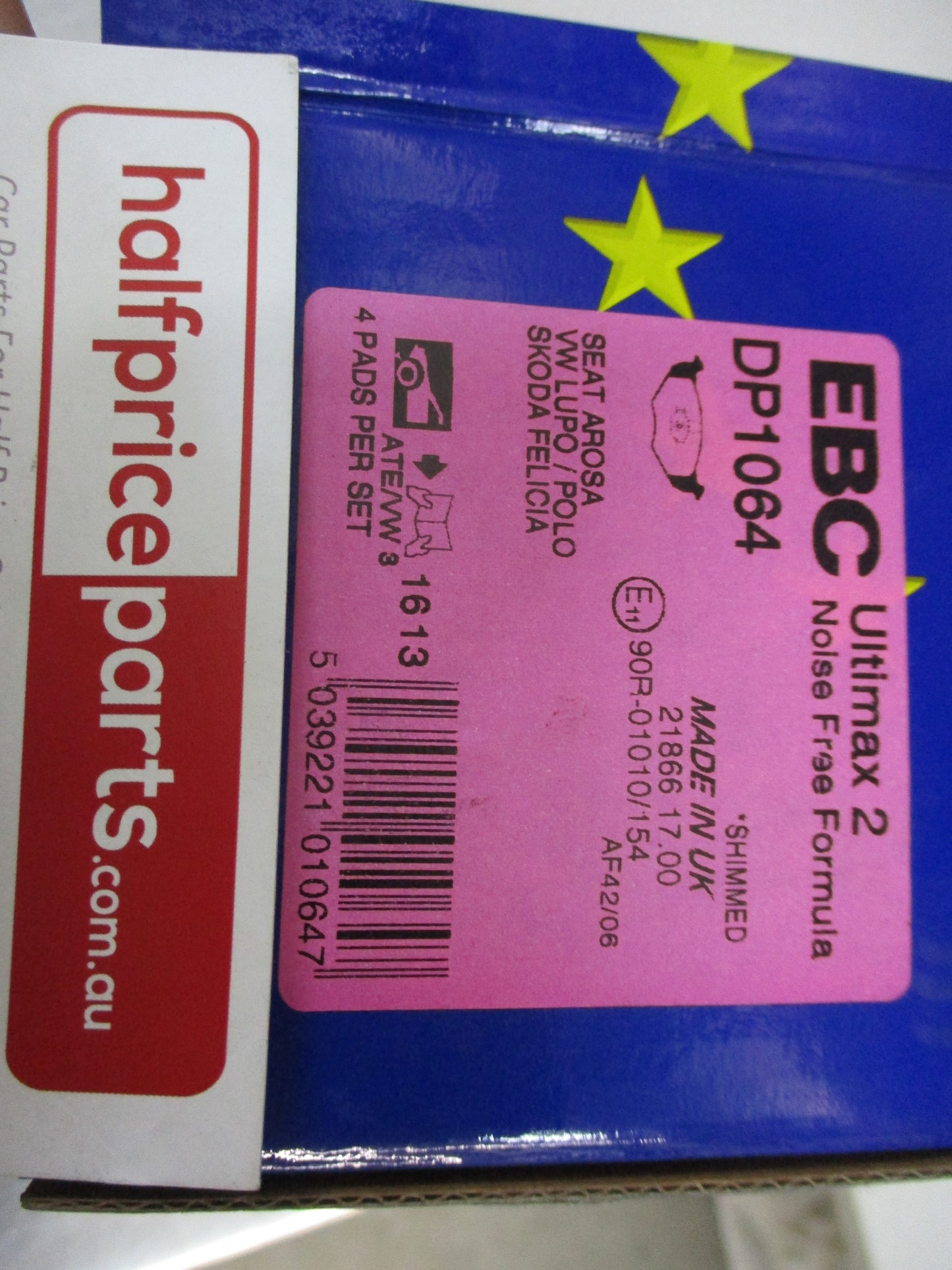 EBC Ultimax Front Disc Brake Pad set Suits Seat/Skoda/VW New Part