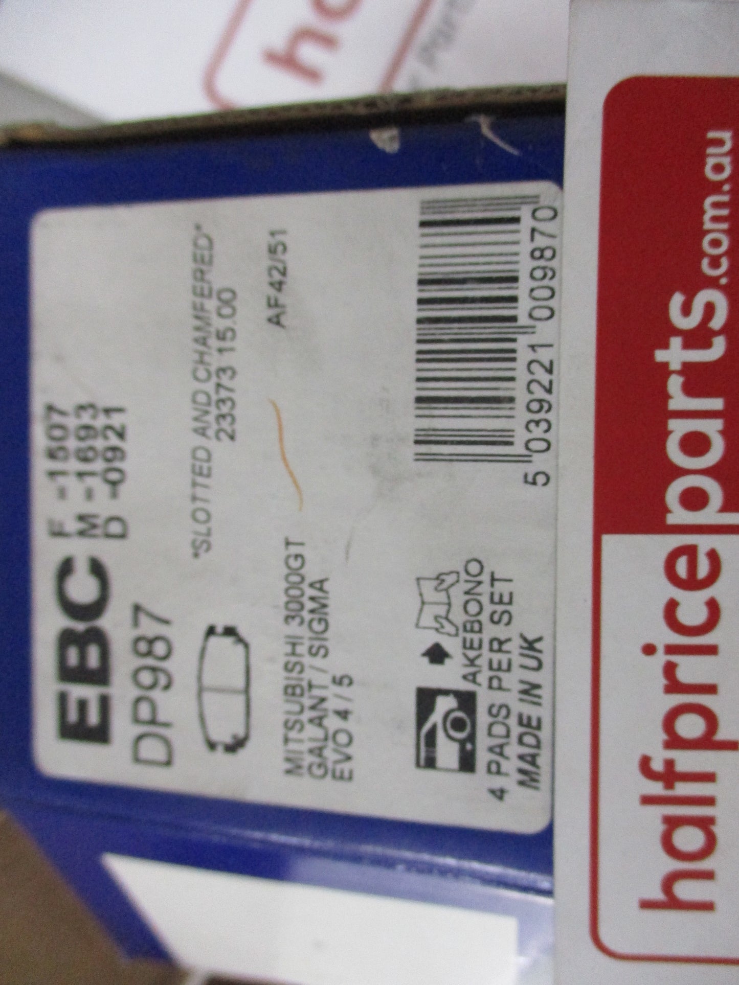 EBC Rear Brake Pad Set Suits Mitsubishi 3000GT/Galant/Grandis/Lancer/Space Wagon New Part