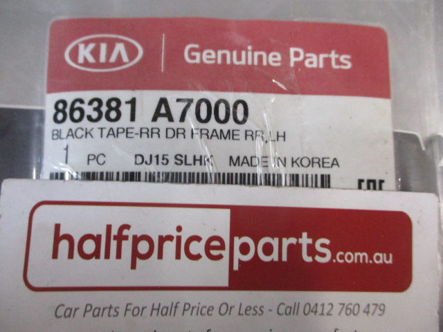 Kia Cerato Genuine Left Hand Rear Door Black Out Frame Tape New Part
