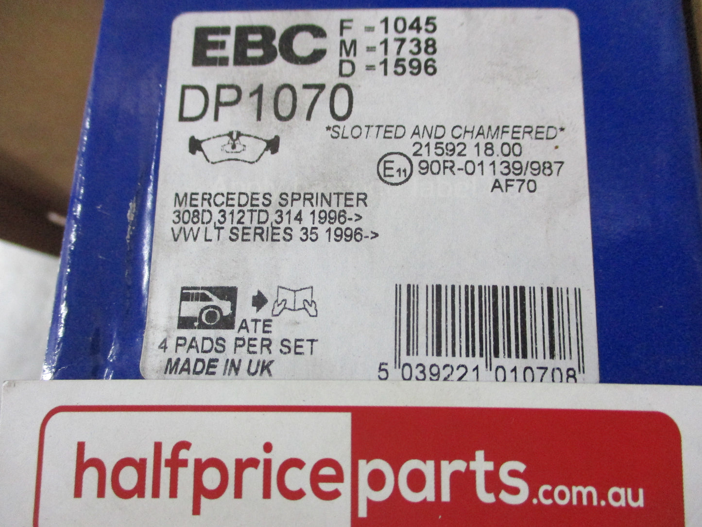 EBC Ultimax Rear Brake Pad Set Suits Mercedes Benz Sprinter/VW LT New Part
