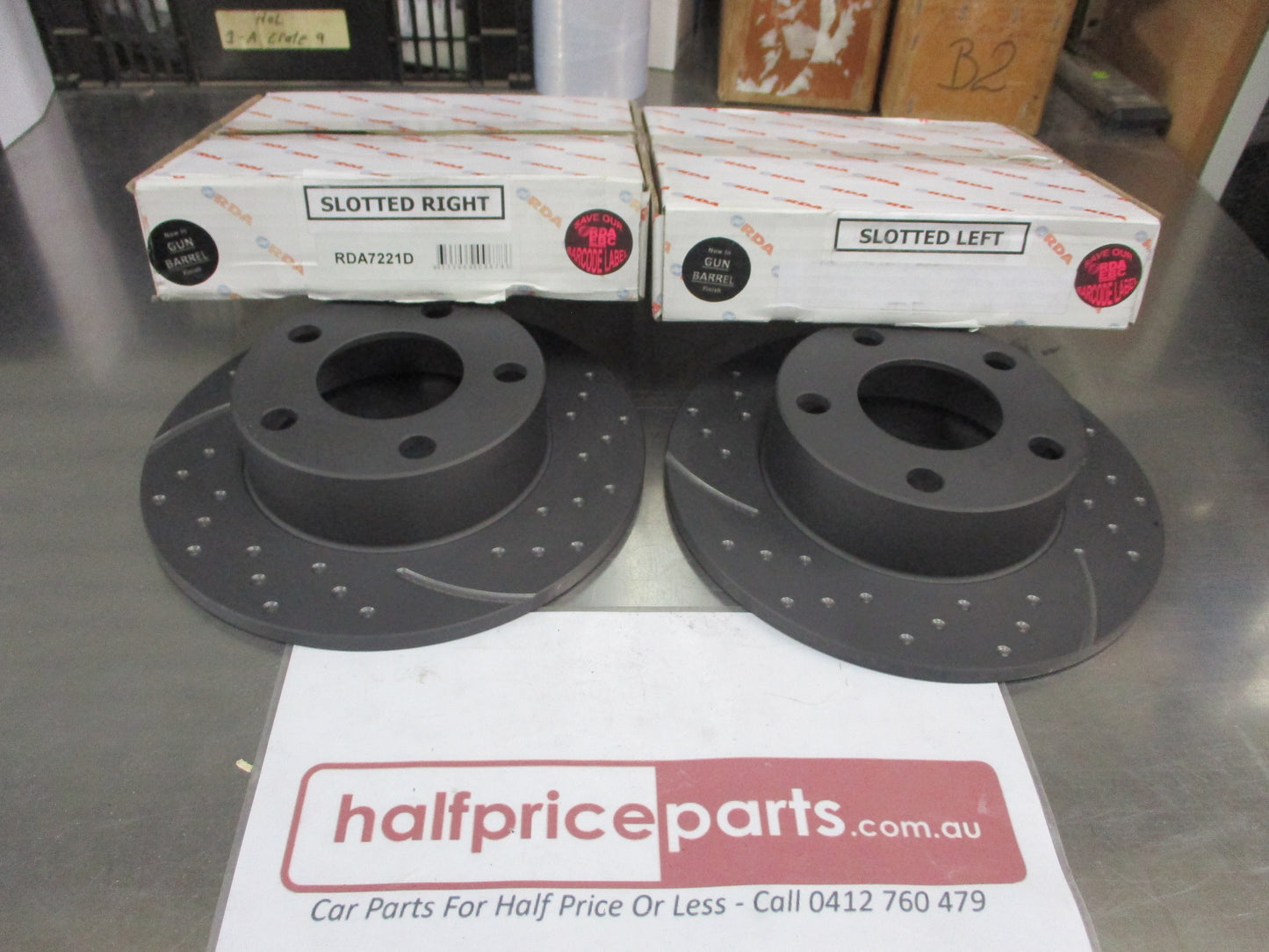 RDA Rear Disc Rotors (Pair) Slotted-Dimples Suits Audi A6 Quattro Series II 15 Inch Wheel New Part
