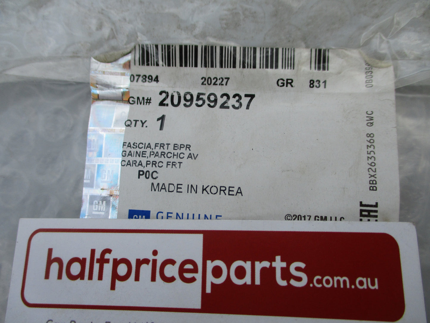 Holden Captiva CG7 Genuine Upper Front Bumper Bar Cover New Part
