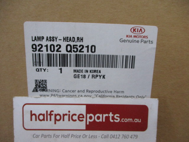 Kia Seltos Genuine Right Hand LED Head Light (Drivers) New Part