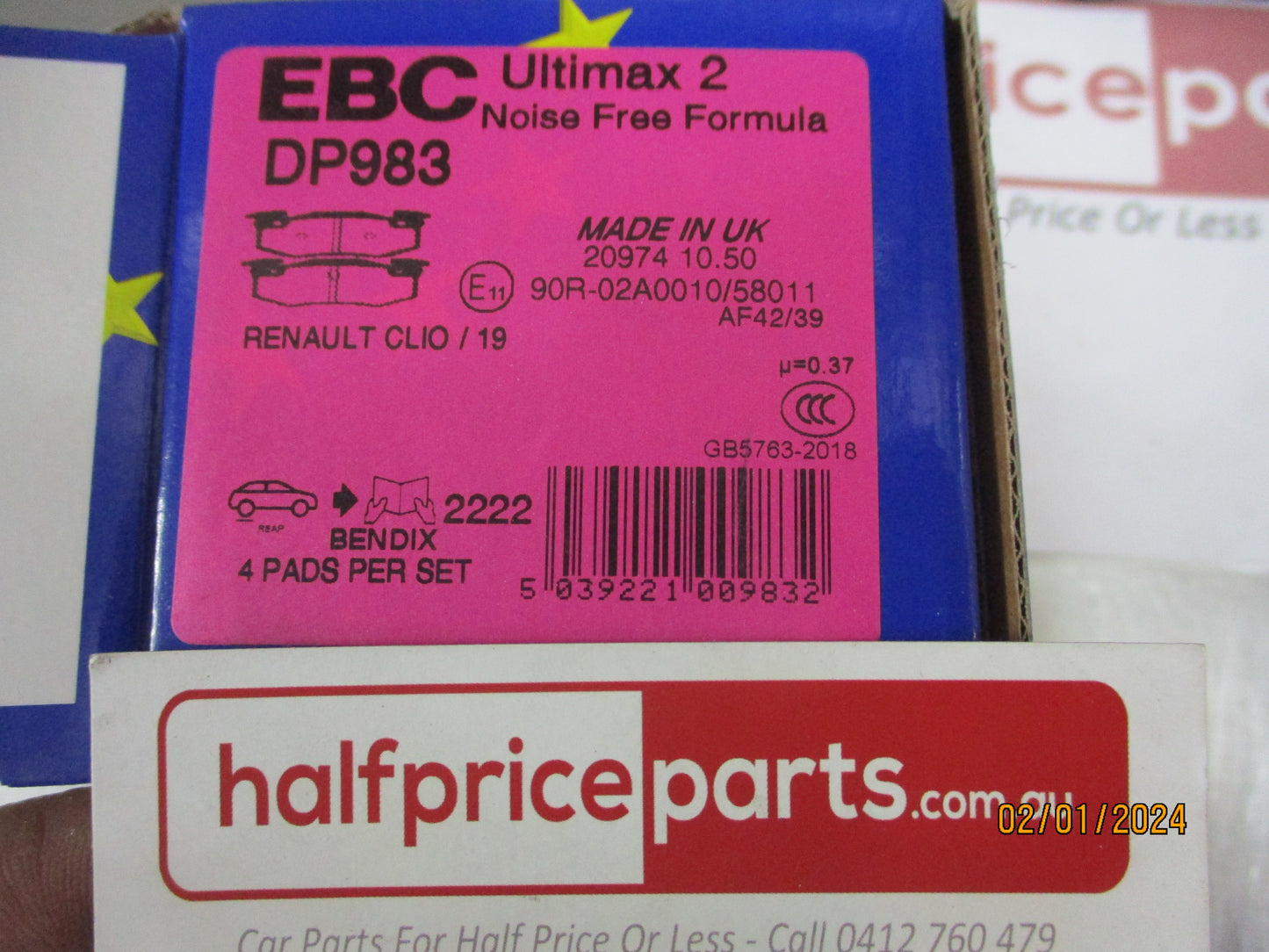 EBC Ultimax Rear Brake Pad Set Suits Renault Clio I-II/Megane/19 New Part