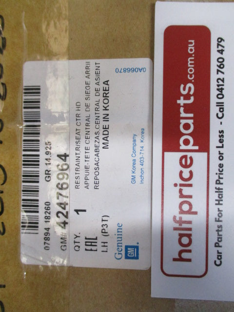 Holden Trax Genuine 2nd Row Centre Seat Head Rest - New Part