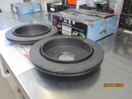 RDA Rear Disc Rotor 350mm Slotted/Dimpled Suits Nissan Y62 Patrol New Part