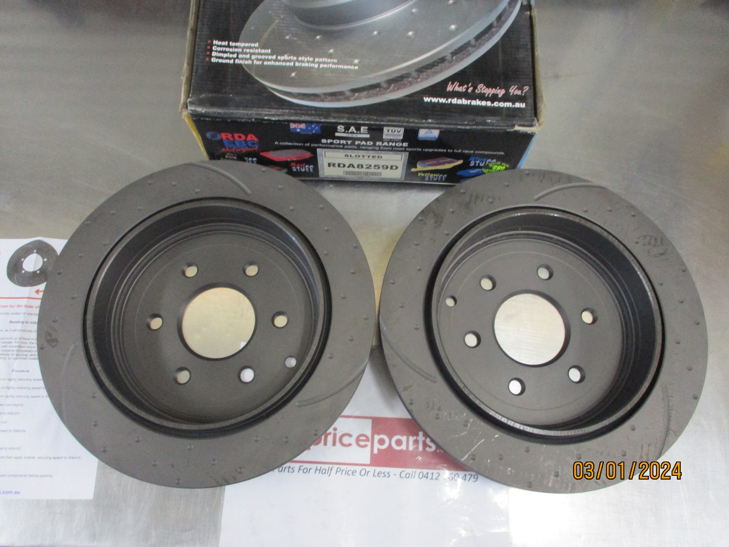 RDA Rear Disc Rotor 350mm Slotted/Dimpled Suits Nissan Y62 Patrol New Part