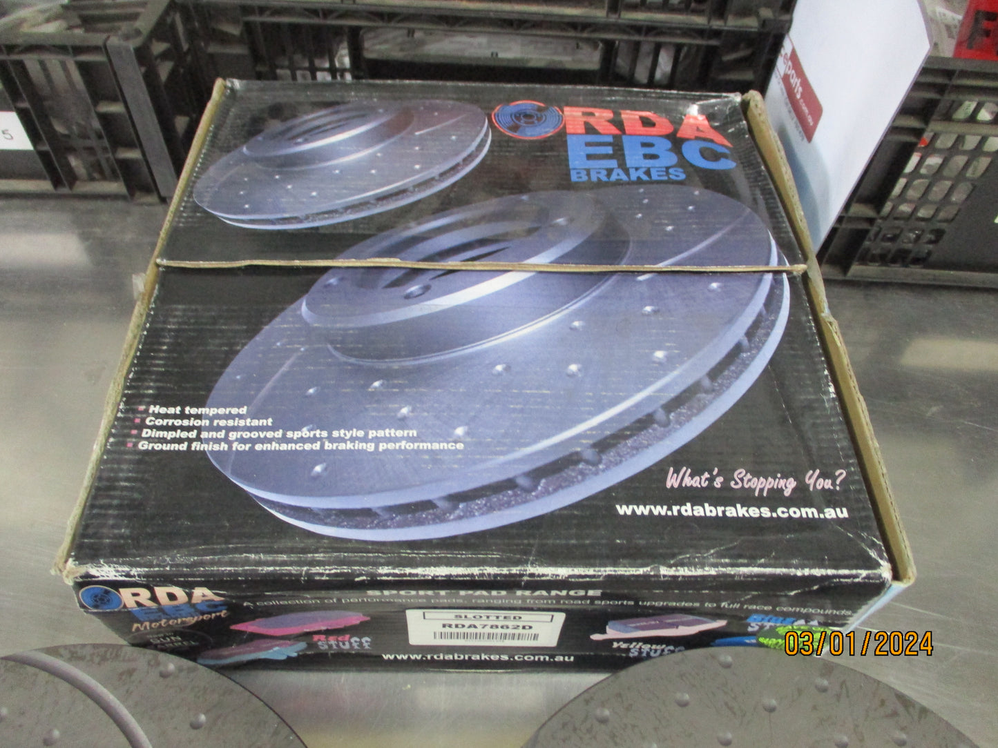 RDA Front Disc Brake Rotors (Pair) Slotted-Dimpled Suits Hyundai Elantra/Sonata New Part