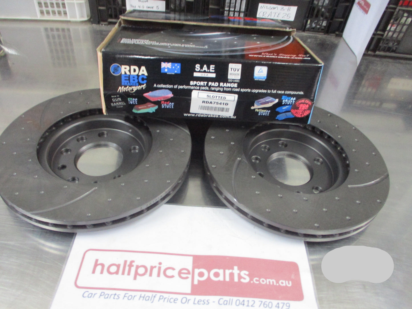 RDA Front Disc Rotors (Pair) Slotted-Dimpled Suits Holden AH/TS Astra/TT Zafira New Part