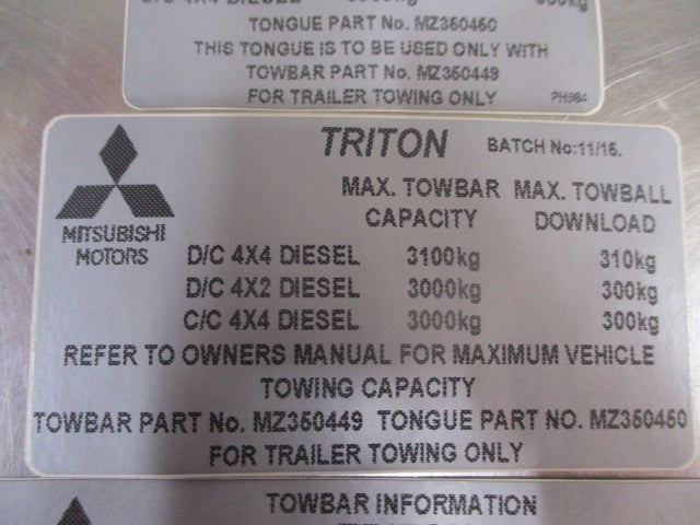 Mitsubishi MQ Triton Genuine Field Fix Kit ( Tow Bar Hitch Up Grade Kit) New Part