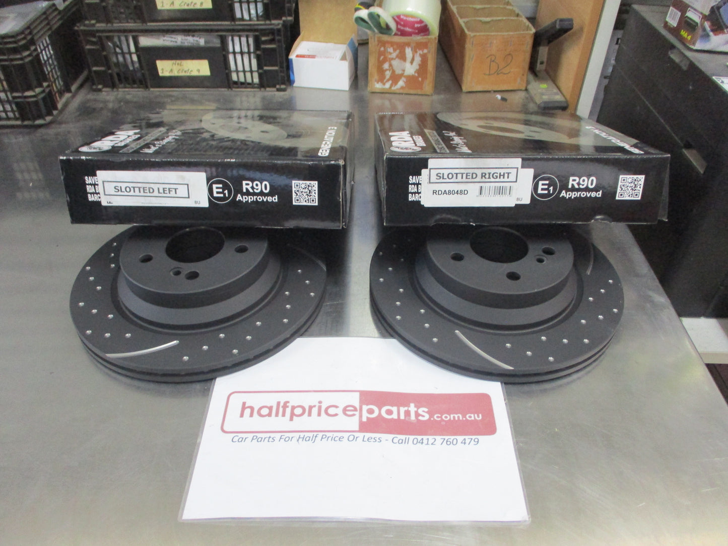 RDA Rear Disc Brake Rotors (Pair) Slotted-Dimpled Suits Mercedes Benz CLS-Class New Part