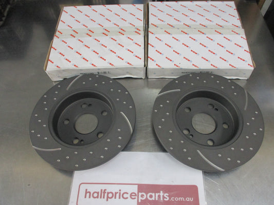 RDA Rear Disc Brake Rotors (Pair) Slotted-Dimpled Suits Renault Scenic 4WD New Part