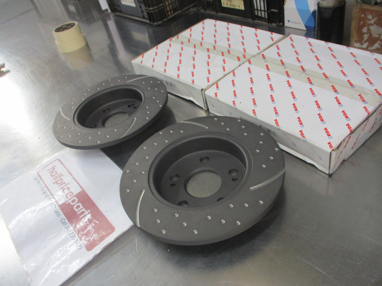 RDA Rear Disc Brake Rotors (Pair) Slotted-Dimpled Suits Renault Scenic 4WD New Part