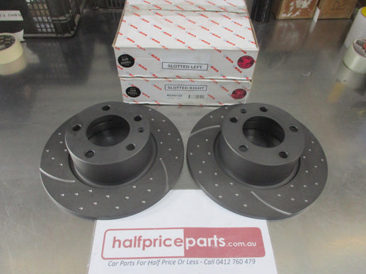 RDA Front Disc Rotors Slotted-Dimpled Suits BMW 5-Series New Part