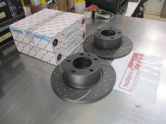 RDA Front Disc Rotors Slotted-Dimpled Suits BMW 5-Series New Part