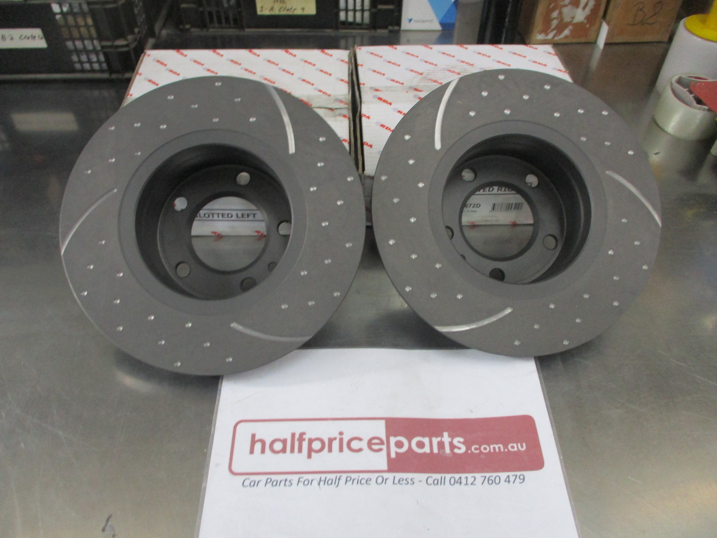 RDA Front Disc Rotors Slotted-Dimpled Suits BMW 5-Series New Part