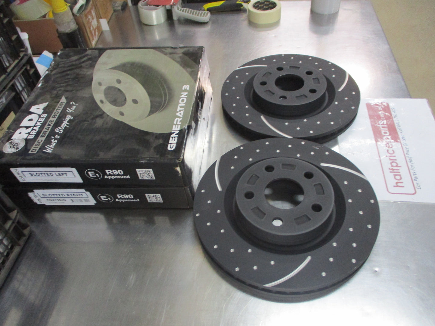 RDA Front Disc Rotors (Pair) Slotted-Dimpled Suits Holden VE-VF-WM 6.0Ltr/6.2Ltr New Part