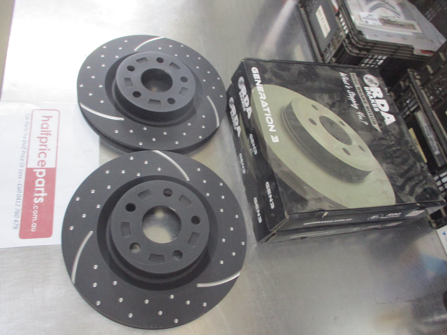 RDA Front Disc Rotors (Pair) Slotted-Dimpled Suits Holden VE-VF-WM 6.0Ltr/6.2Ltr New Part