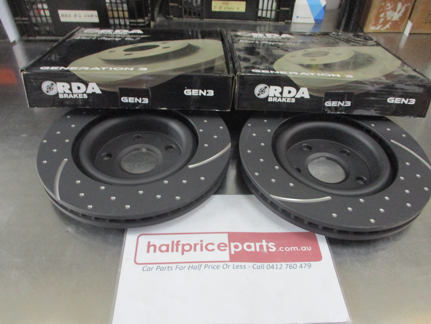 RDA Front Disc Rotors (Pair) Slotted-Dimpled Suits Holden VE-VF-WM 6.0Ltr/6.2Ltr New Part