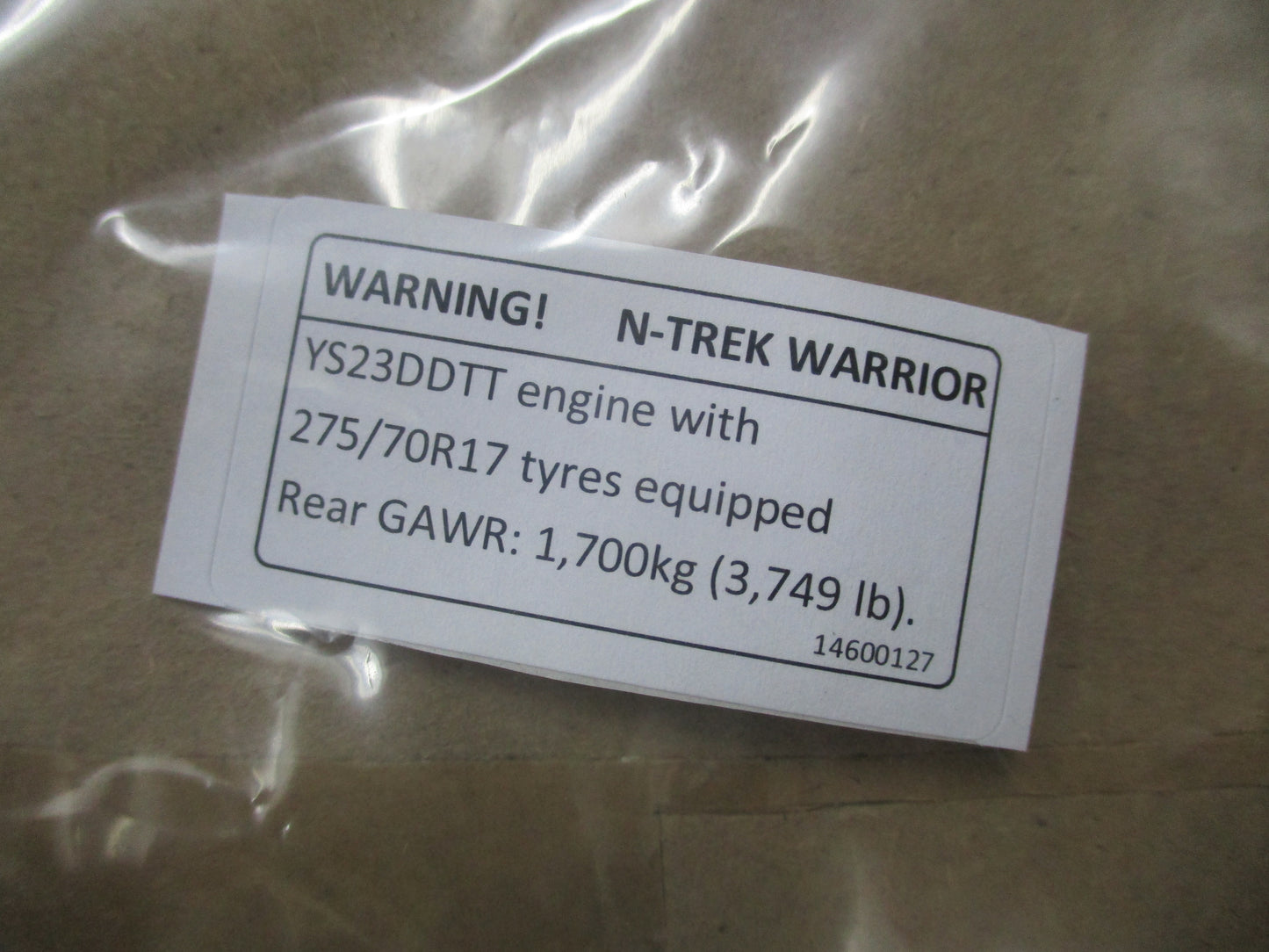 Nissan Navara NP300 Genuine Owners Manual Sticker Tyre/Wheel New