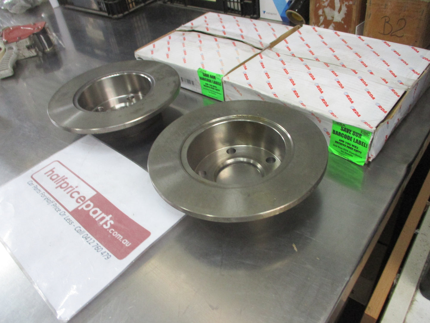 RDA Rear Disc Rotors (Pair) Standard Suits Audi 100 2.3 Turbo New Part