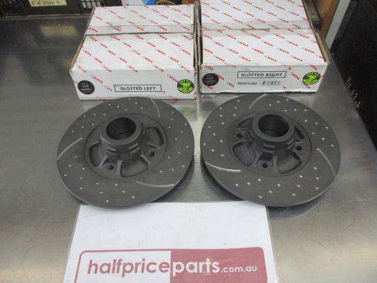 RDA Rear Disc Rotors (Pair) Slotted-Dimpled Suits Renault Clio Sport With ABS New Part