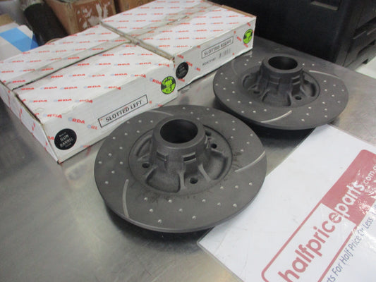RDA Rear Disc Rotors (Pair) Slotted-Dimpled Suits Renault Clio Sport With ABS New Part