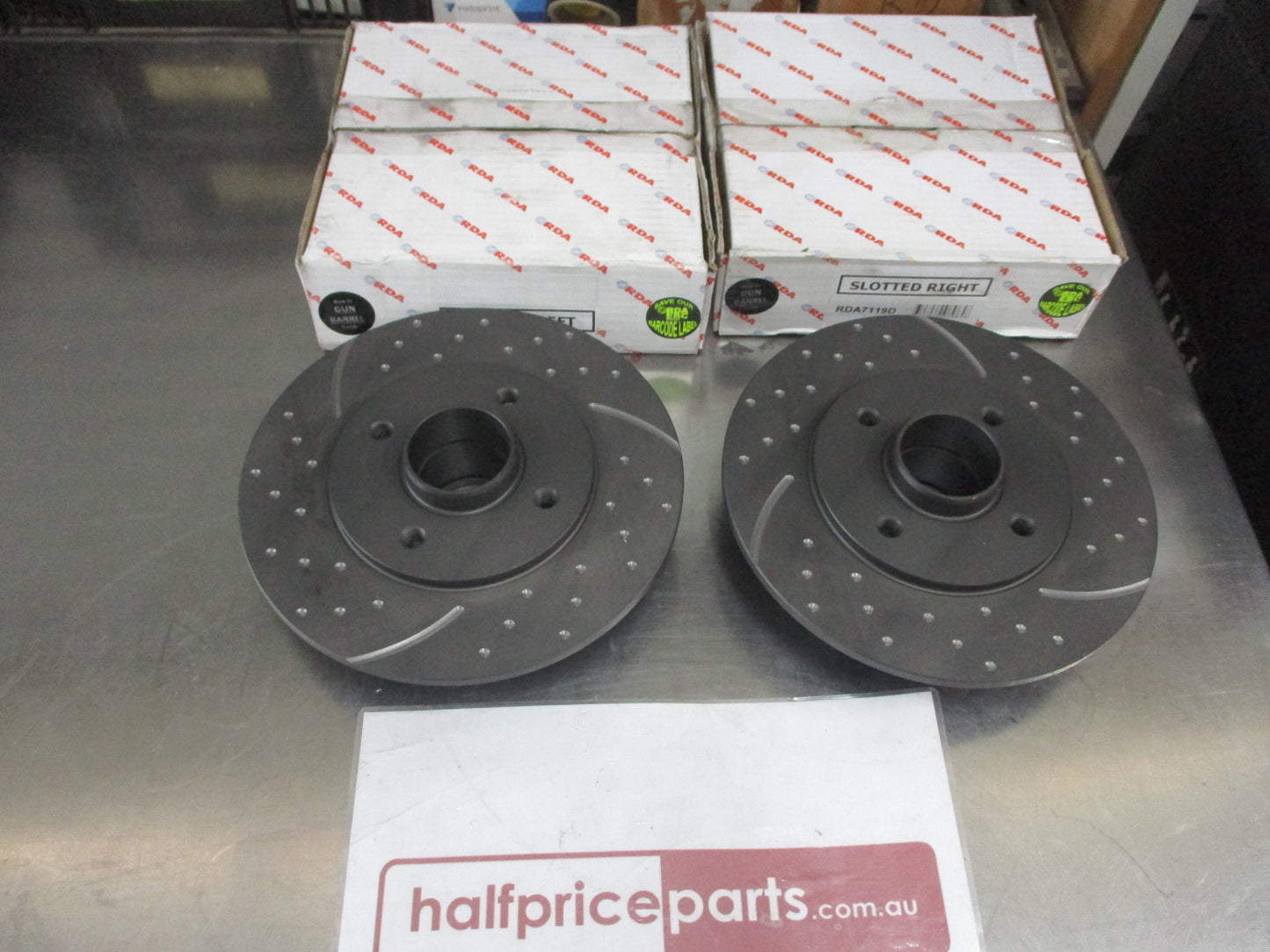 RDA Rear Disc Rotors (Pair) Slotted-Dimpled Suits Renault Clio Sport With ABS New Part