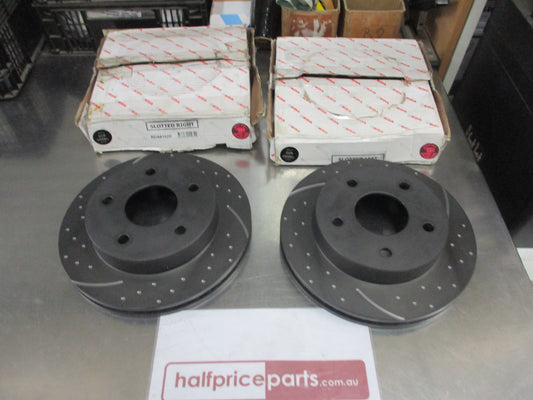 RDA Front Disc Rotors(Pair) Slotted-Dimpled Suits RAM 1500 New Part