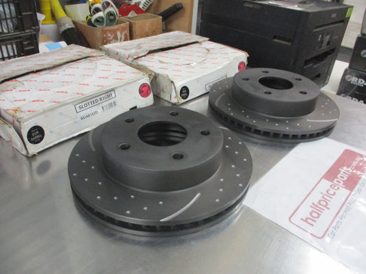 RDA Front Disc Rotors(Pair) Slotted-Dimpled Suits RAM 1500 New Part