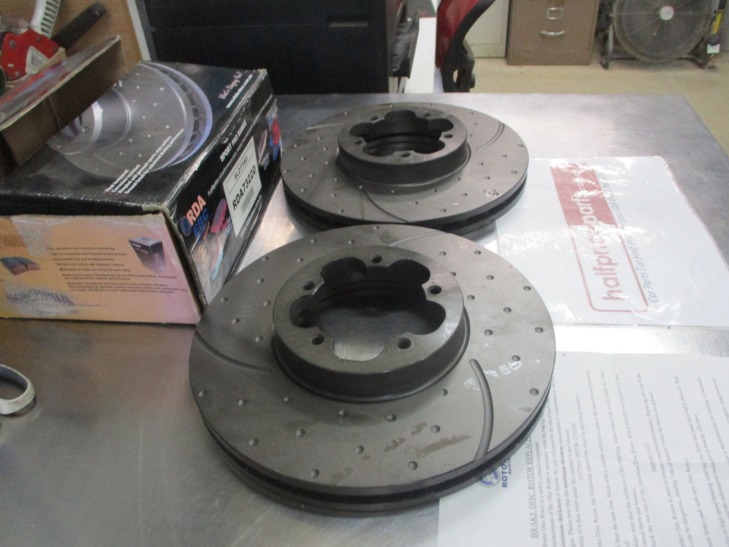 RDA Front Disc Rotors (Pair) Slotted-Dimpled Suits Ford Transit VM New Part