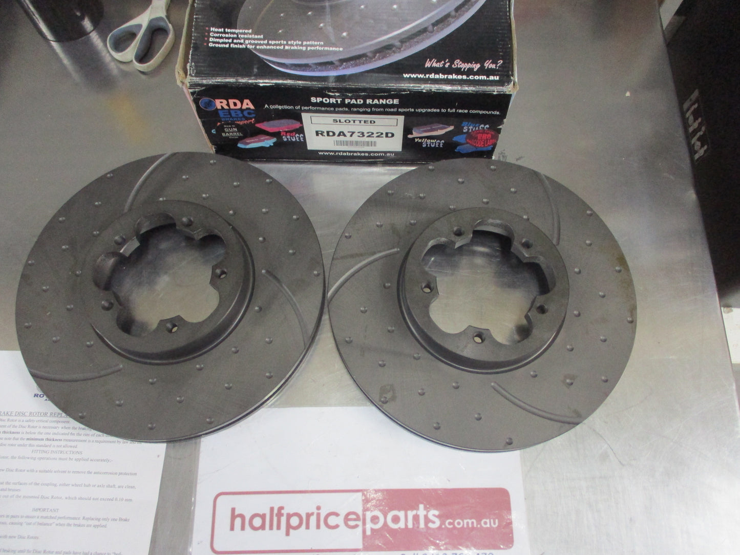 RDA Front Disc Rotors (Pair) Slotted-Dimpled Suits Ford Transit VM New Part