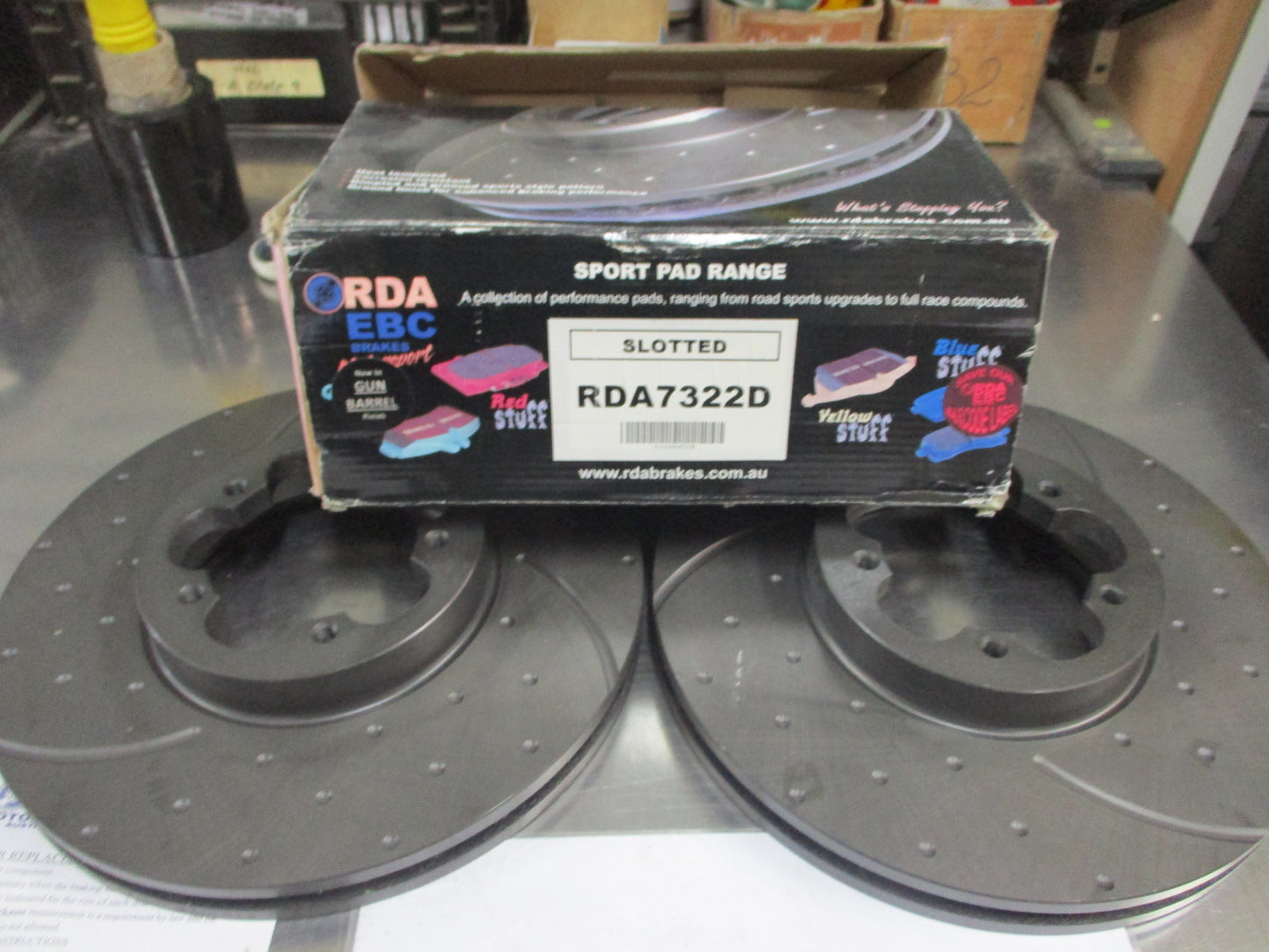 RDA Front Disc Rotors (Pair) Slotted-Dimpled Suits Ford Transit VM New Part