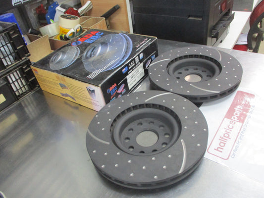 RDA Front Disc Brake Rotors (Pair) Slotted-Dimpled Suits Alfa Romeo 166 New Part