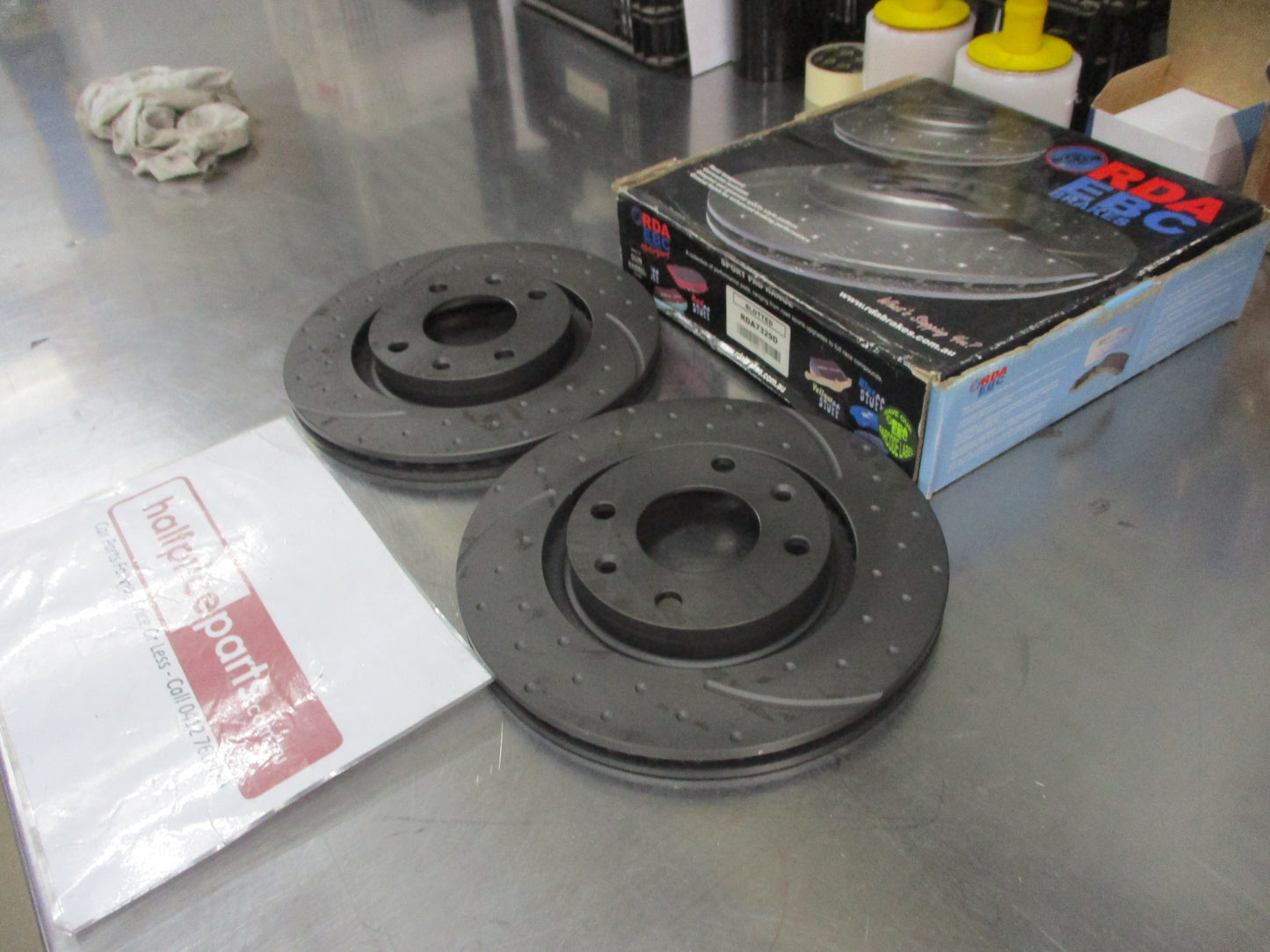 RDA Front Disc Rotors (Pair) Slotted-Dimpled Suits Peugeot 307 SW New Part