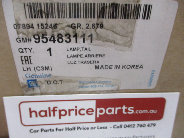Holden Spark Genuine Left Hand Fear Tail Light Assembly New Part
