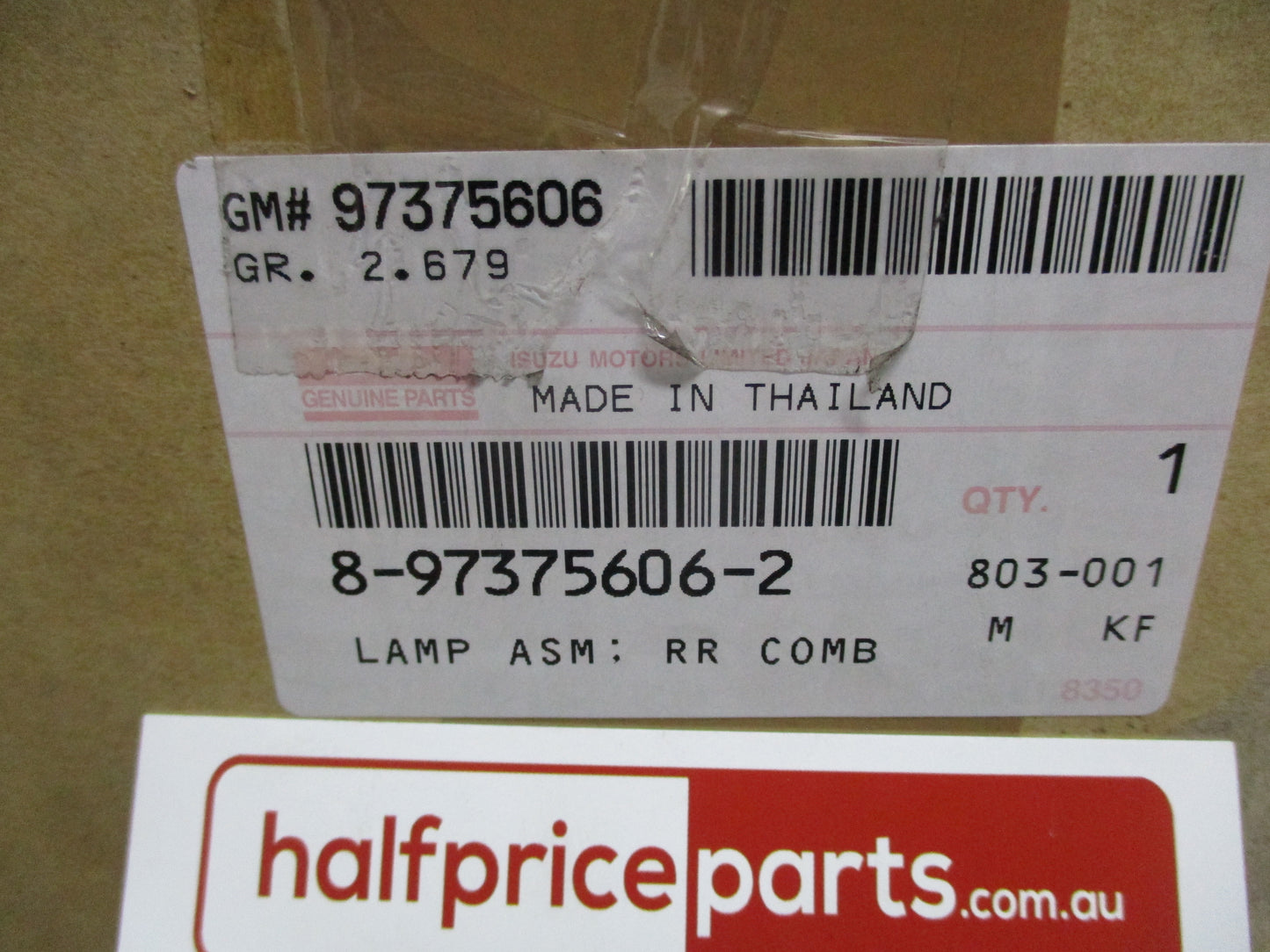 Isuzu D-Max Genuine Right Hand Rear Tail Light Assembly New Part