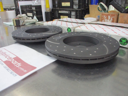 RDA Front Disc Brake Rotors (Pair) Slotted-Dimpled Suits Renault Laguna New Part