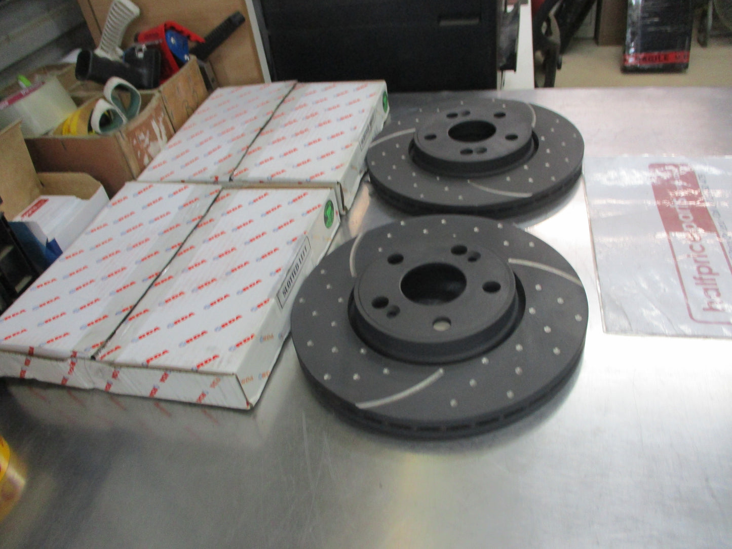 RDA Front Disc Brake Rotors (Pair) Slotted-Dimpled Suits Renault Laguna New Part