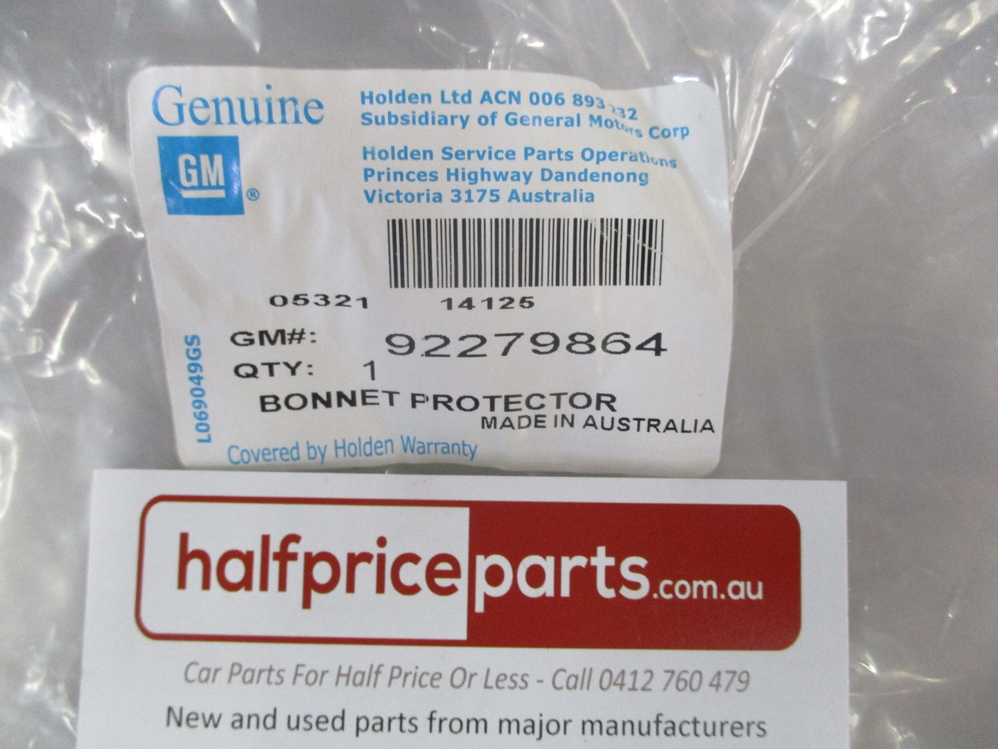 Holden RG Colorado Genuine QLD Supporters Bonnet Protector New Part