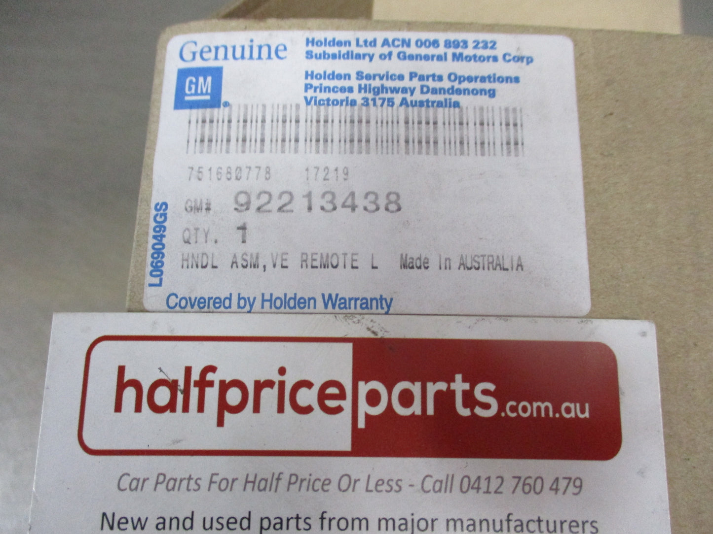 Holden VE Commodore/WM Statesman Genuine Left Hand Inner Door Handle New Part