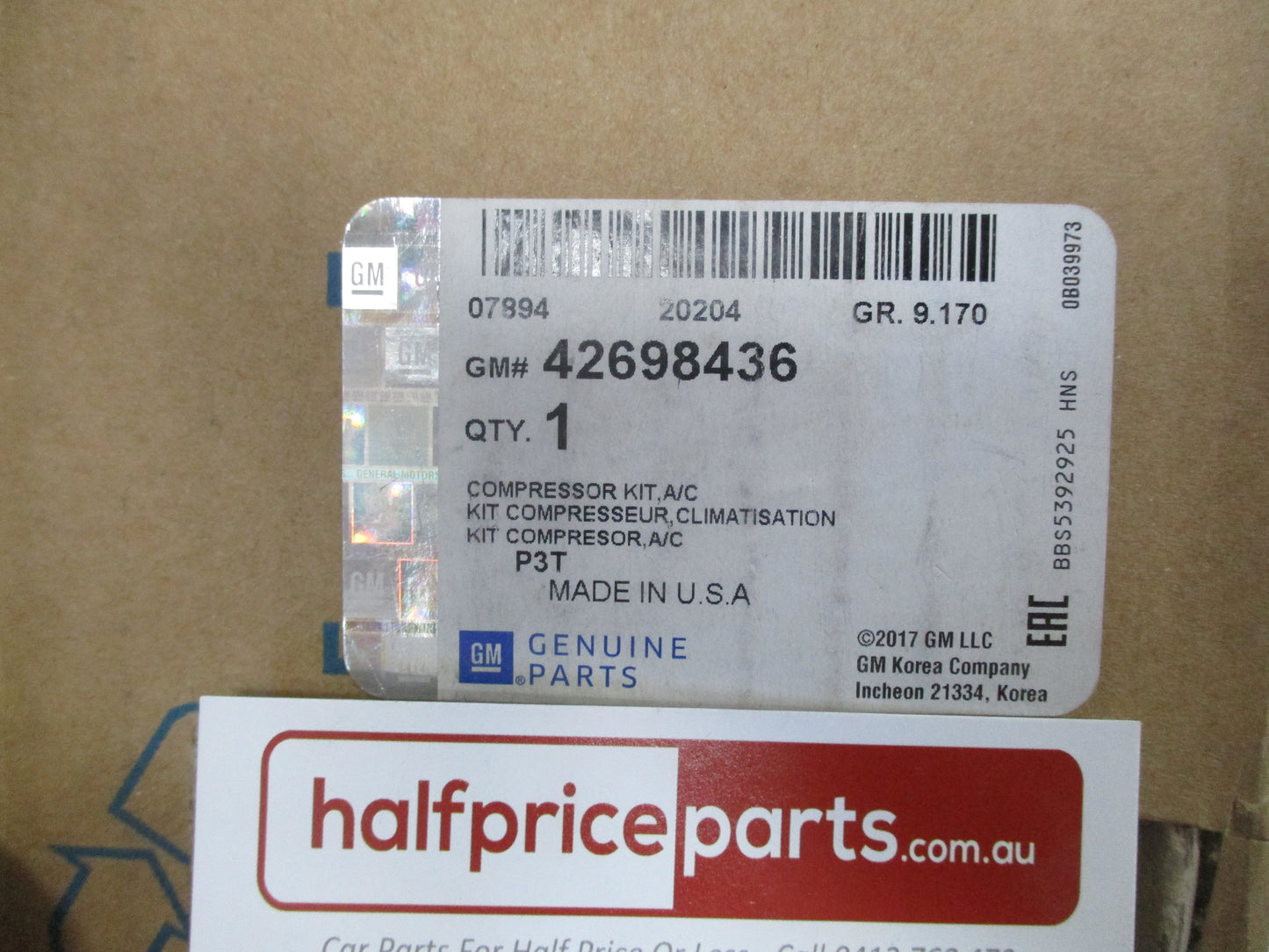 Holden Trax Genuine Air Conditioning Compressor Kit New Part