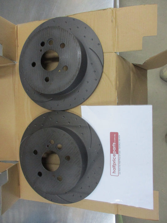 RDA Rear Disc Rotors (Pair) Slotted-Dimpled Suits Toyota Rav4 New Part