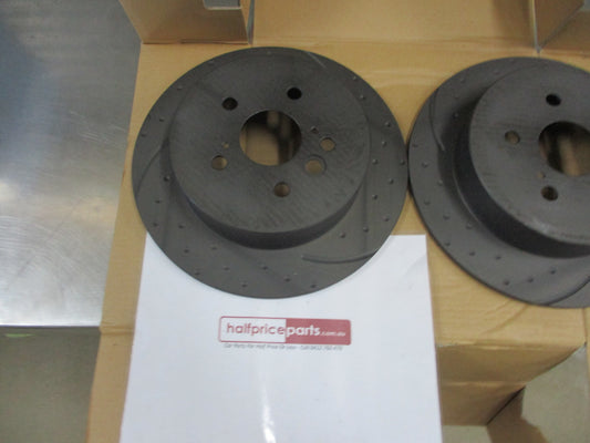 RDA Rear Disc Rotors (Pair) Slotted-Dimpled Suits Toyota Rav4 New Part