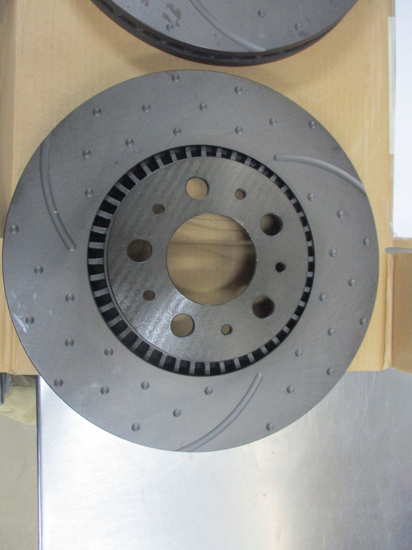 RDA Front Disc Rotors (Pair) Slotted-Dimpled Suits Volvo S80 New Part